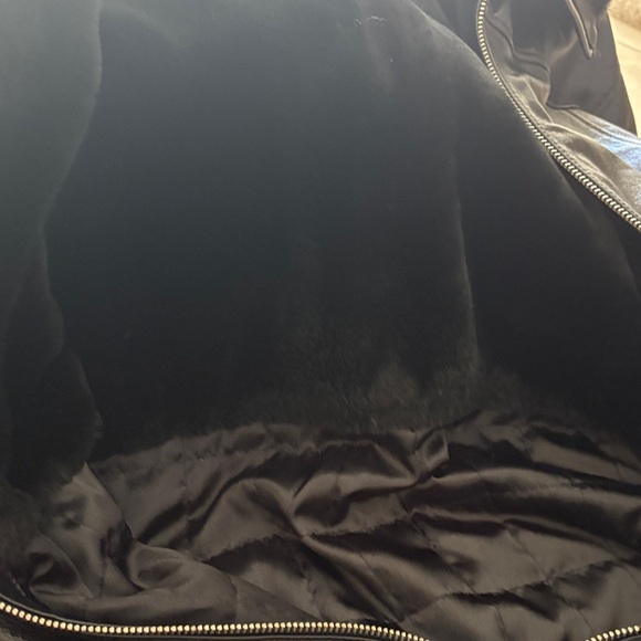 Wilson Black Leather Jacket with Fur Trim - Picture 5 of 7